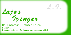 lajos izinger business card